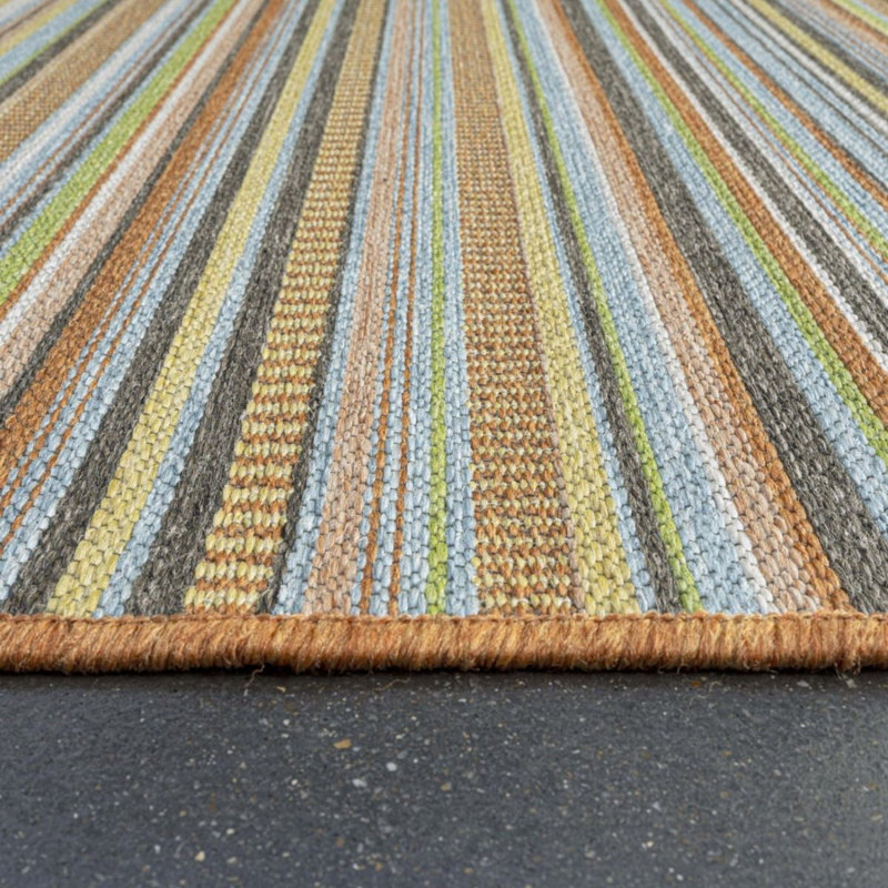 Wanette Rectangle Striped Flokati Indoor / Outdoor Area Rug, Rectangle 120 x 170cm