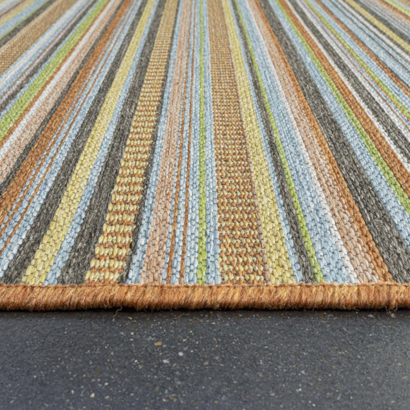Wanette Striped Indoor / Outdoor Area Rug, Rectangle 120 x 170cm