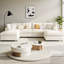Grand canapé modulaire en forme de U de 130 po avec 2 repose-pieds mobiles, canapé modulaire en chenille 6 pièces avec structure en bois massif, sièges spacieux pour le salon-1547340938