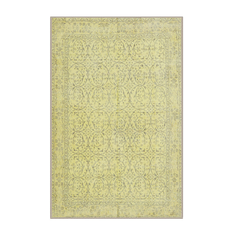 Vert clair oriental/Tapis décoratif gris antenore, Rectangle 5 pi x 7 pi