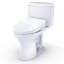 TOTO® WASHLET+® Drake® II 1G® Two-Piece Elongated 1.0 GPF Toilet and WASHLET+® S2 Bidet Seat, Cotton White - MW4543346CUFG#01