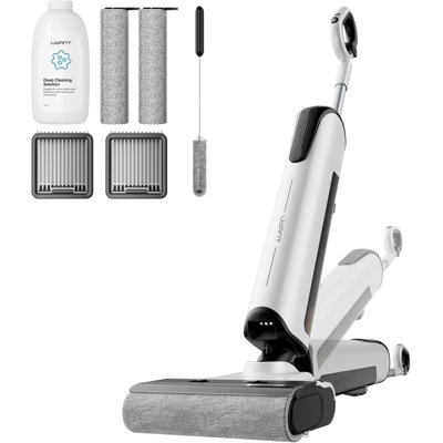 Wet Dry Vacuum Cleaner 180°Lay-Flat Vacuum Mop All In One With 18000Pa Suction Auto Self-Cleaning Anti Odor Stick Pushin Mop Dual-Edge Cleaning Electeic Mop Set For Hard Floor/Carpet
