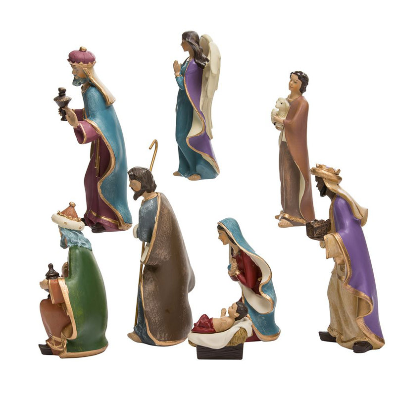 Kurt Adler 6.25" Multicolor Resin Nativity Figurine Set