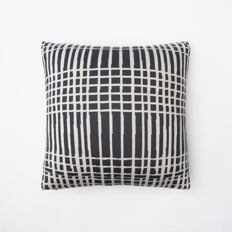 String Buttons Cotton Reversible Throw Pillow