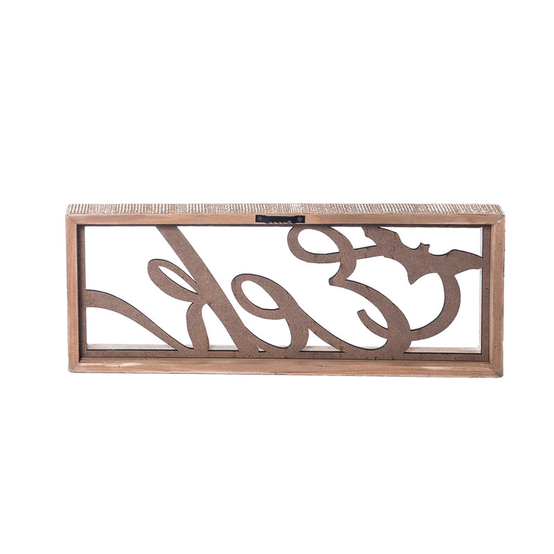 The Eaux de Noël en bois 14,17 po Halloween Eek multicolore avec cadre naturel