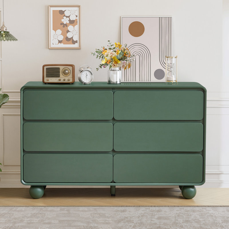 Commode décorative 6 tiroirs l 47,24 po, Vert