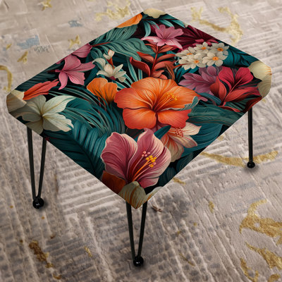 Urban Jungle Botanical Pattern - Floral Rectangle Ottoman