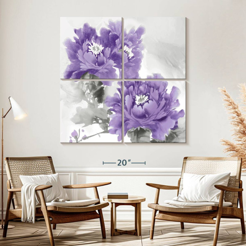 Fleur Harnek en améthyste I, H 57 po x l 57 po