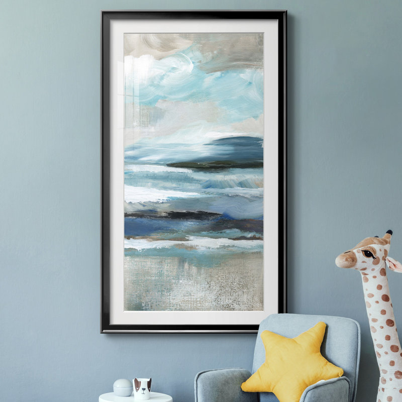 «Distant Drama II», peinture sur toile encadrée, H 22,5 po x l 30,5 po x P 1,5 po, Noir