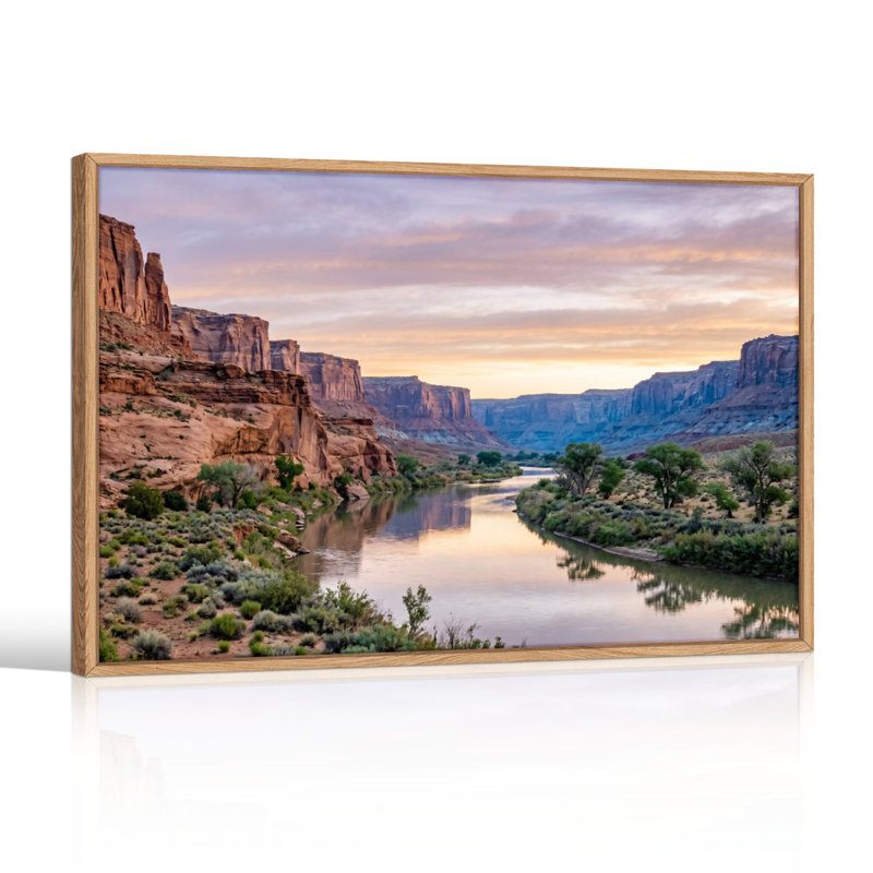 Ensemble de 1 tableau sur toile Canyon River, H 32 po x l 48 po, Naturel