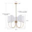 Lustre moderne à 5 lumières avec abat-jour en tissu blanc semi-ouvert Rodden-219247487