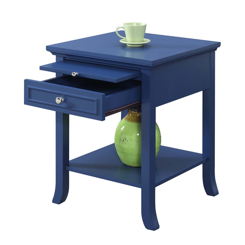 Table de bout avec rangement Carbin, Bleu de cobalt