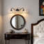 Luminaire de meuble-lavabo vintage 3 lumières avec abat-jour en verre d'inspiration pétale-347854402