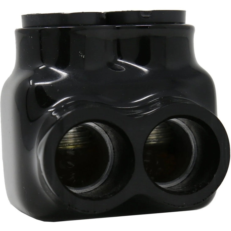 Black Insulated Multi-Cable Connector,3/0-6 Wire Range, Single Side Entry - 2 Port