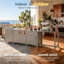Armoire de rangement pour la cuisine extérieure avec tiroir, armoire de patio à une porte en aluminium résistant à la rouille toutes saisons, unité de rangement autoportante pour barbecue, terrasse, bord de piscine