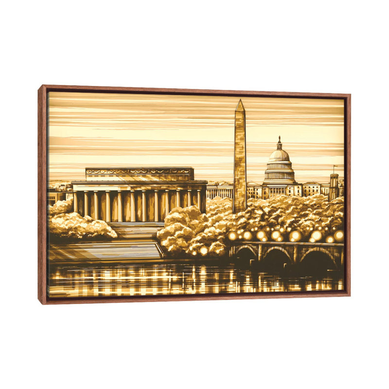 Washington 1 Piece Wall Art on Canvas, 66.04 cm H x 45.72 cm W, Classic Brown Wood Framed