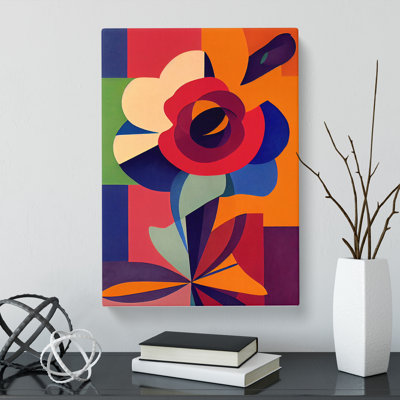 Lily Flower Suprematism - Wrapped Canvas