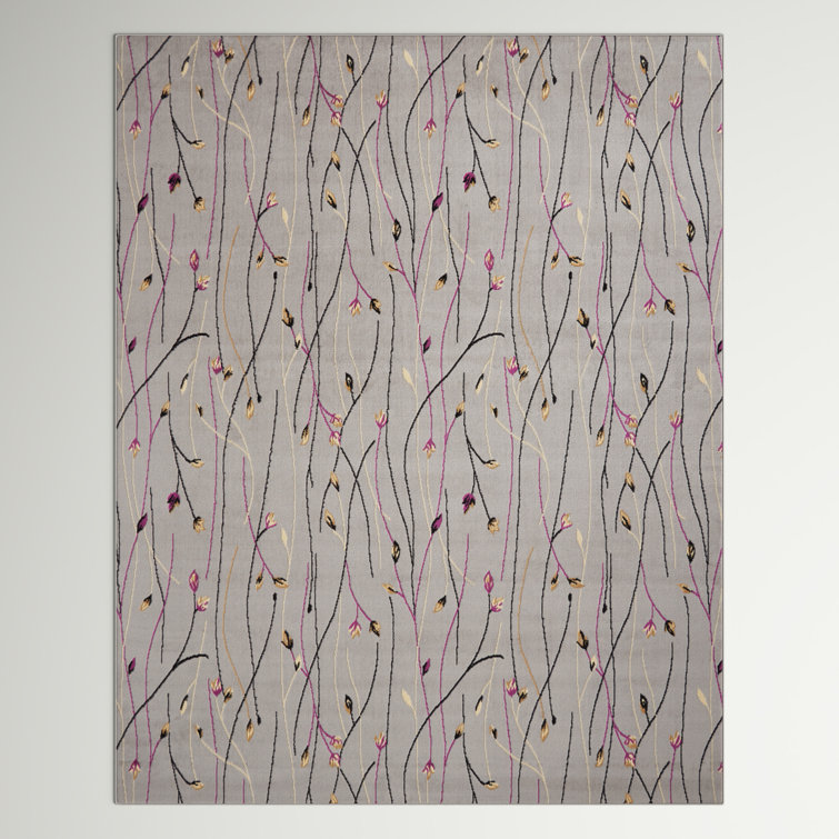 Aratrika Floral Gray Area Rug