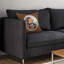  Coussin décoratif à poils longs 14 po chocolat et crème teckel