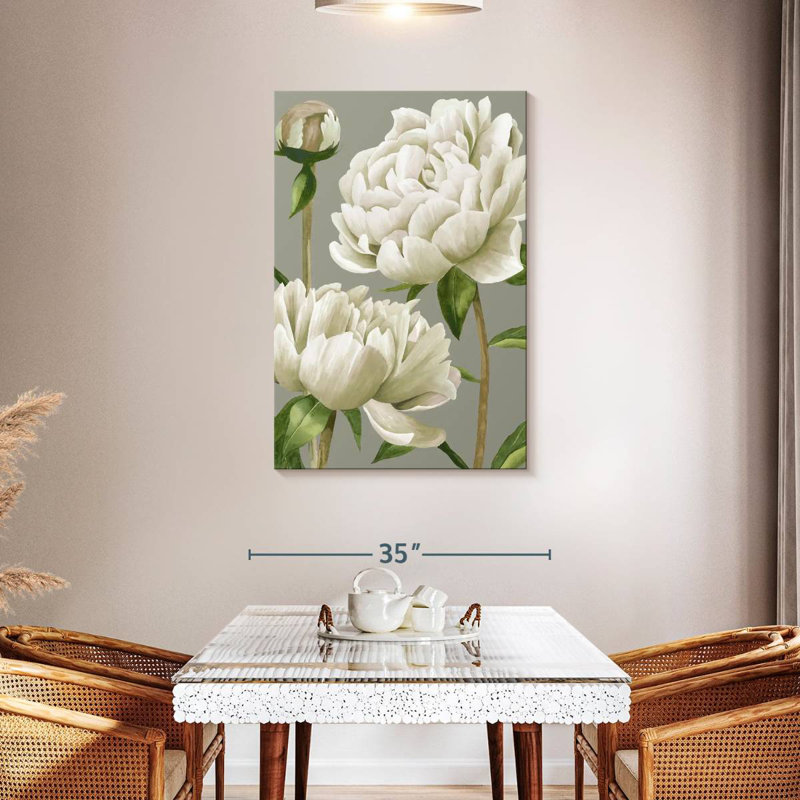 Harnek White Peonies I, 45" H x 30" W