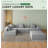 Convertible Modular Sectional Sofa Set Grey Popular Microfiber Fabric Compression Sofa
