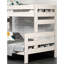 Lit superposé blanc de style rustique avec planches en bois de pin brésilien massif, l 78 po de largeur, 56 po de profondeur, 61 po de hauteur-1357415531