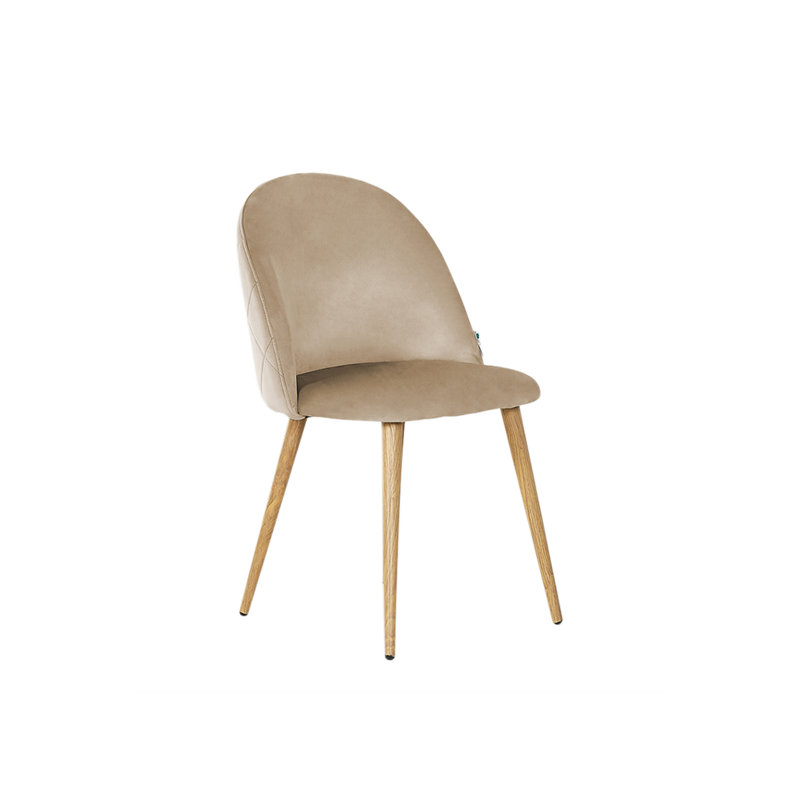 Assael Modern Velvet Dining Chair - Ergonomic Upholstered Curved Back with Solid Wooden Legs - Side Chair for Kitchen Living Room Dining Room - Single