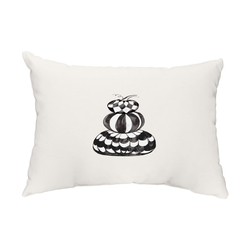  Pumpkin Stack Outdoor Rectangular Pillow Cover & Insert, White
