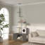 Arbre à chat avec bac à litière, bac à litière 2 en 1 avec meuble pour condo, lit, hamac, poteaux à griffes et plateformes pour l'intérieur