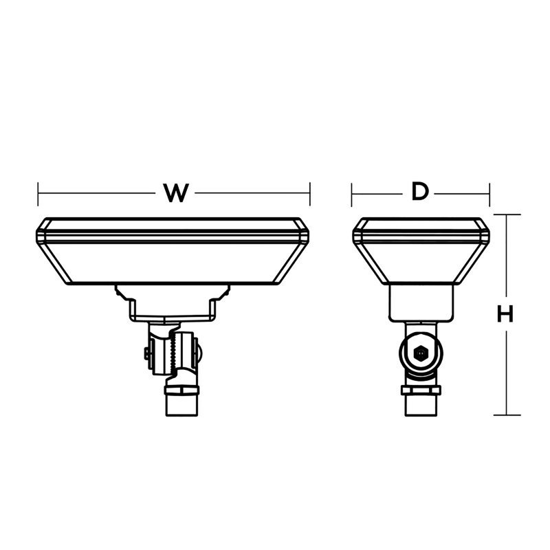 Projecteur à DEL noir intégré, H 4 po x l 4,25 po x P 3,88 po