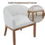 Chaise de salle à manger demi-tonneau moderne simple, revêtement en lin avec structure en bois d'hévéa massif, fauteuil d'appoint-310879718