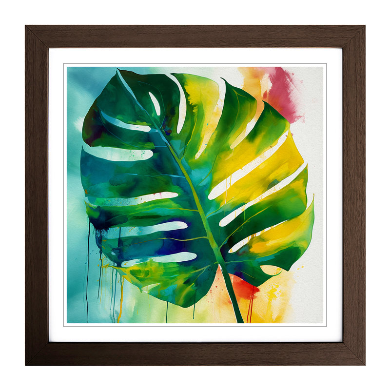 Tropical Leaf No.2 - Framed Print, Walnut