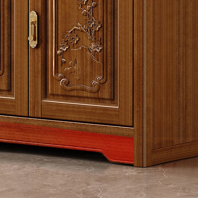 Nouvelle armoire à chaussures de luxe légère sculptée de style chinois