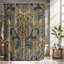 Rideau de douche avec tapis de bain-376266446
