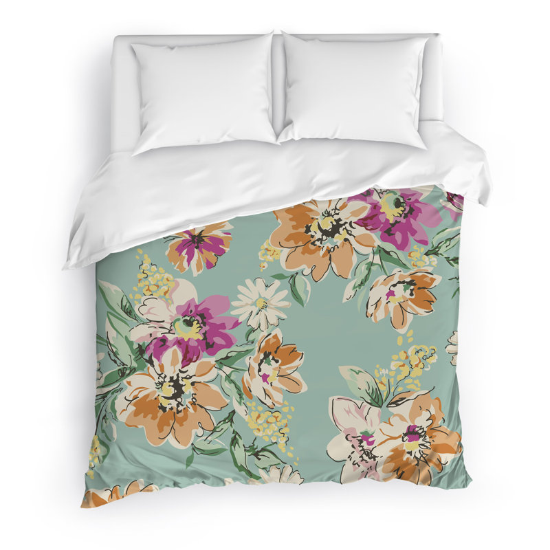 Blooming Polyester Twill Duvet Cover, Twin Duvet Cover + 1 Pillow Case
