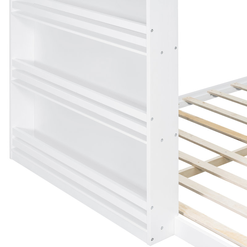 Lits de rangement à DEL avec lit superposé au dessus d'un lit double en bois, rotin moderne pour la maison