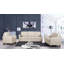 Chaise d'appoint transitionnelle capitonnée à boutons avec accoudoirs carrés et bordure passepoilée