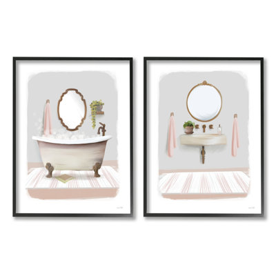 «Bathroom Bathroom Bubble Bath» par House Fenway, ensemble de 2 impressions sur bois