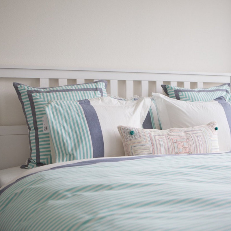 Housse de couette La Jolla, Housse de couette pour grand lit, Roux / Aqua