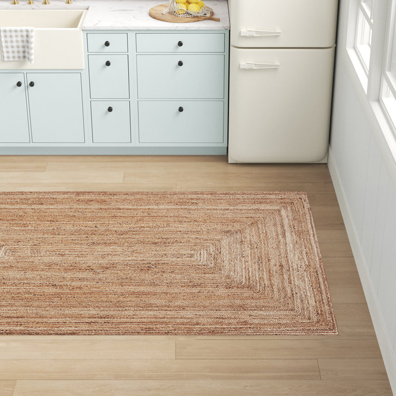 Tapis en jute tissé à plat en fibre naturelle Foxdale, Rectangle 9 pi x 12 pi