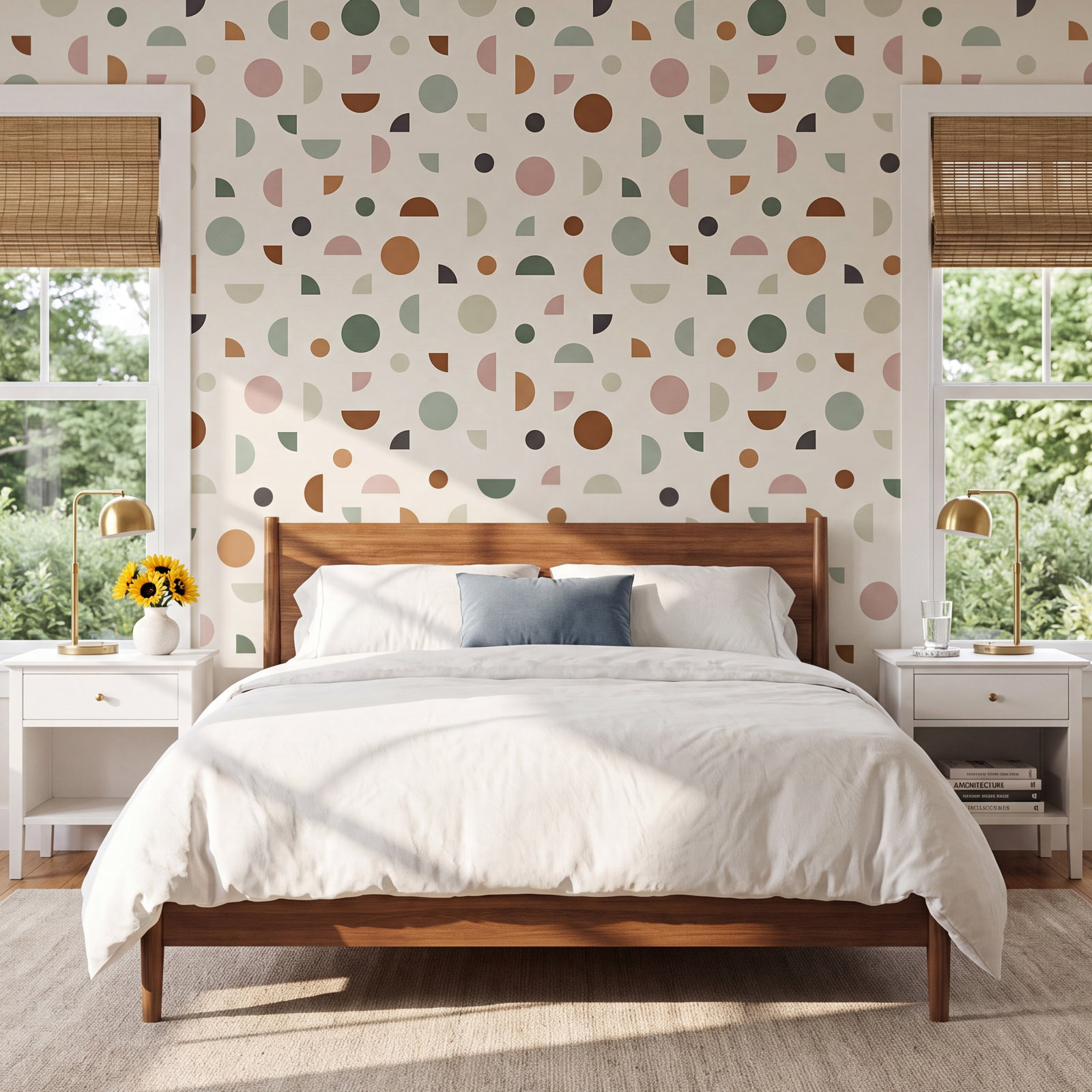Newark Mid-Century Geometric Wallpaper, Gray