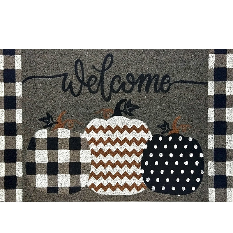 Paillasson à motif citrouille moyen, L 24 po x L 36 po
