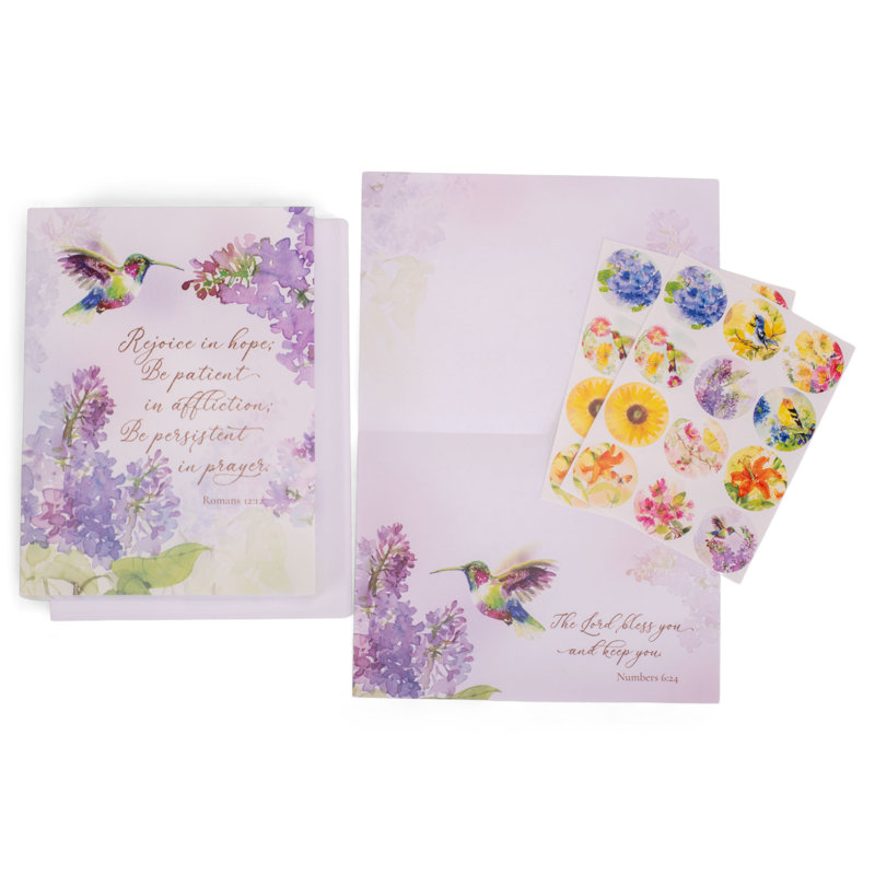Stationery Set Linen Birds Friendship