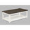 Contemporary Brown White Rectangular Coffee Table With , Strong And For Living Area In White, Wooden Legs, Style