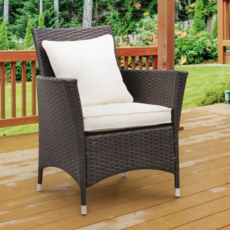 Chaise de patio avec coussin Derby, Blanc