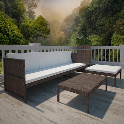 Patio Furniture Set Conversation Set Sectional Sofa with Table Rattan