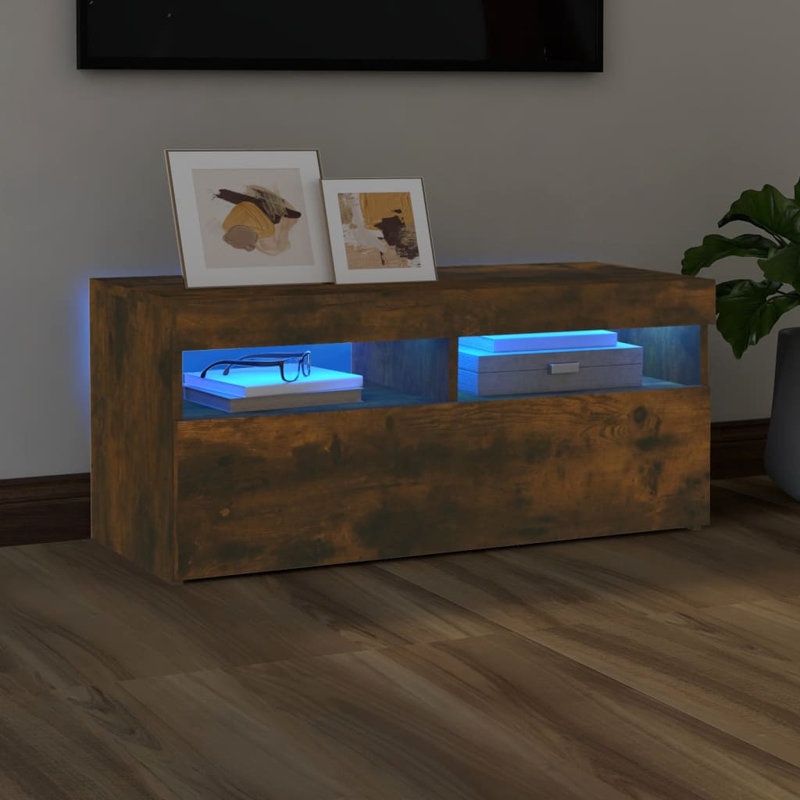 VidaXL TV Stand TV Console Sideboard TV Unit Home Media Unit with LED Lights, Brown
