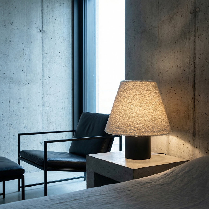 Lampe de table 1 lumière 8 "de diamètre Dalia - gris - abat-jour blanc Dalia