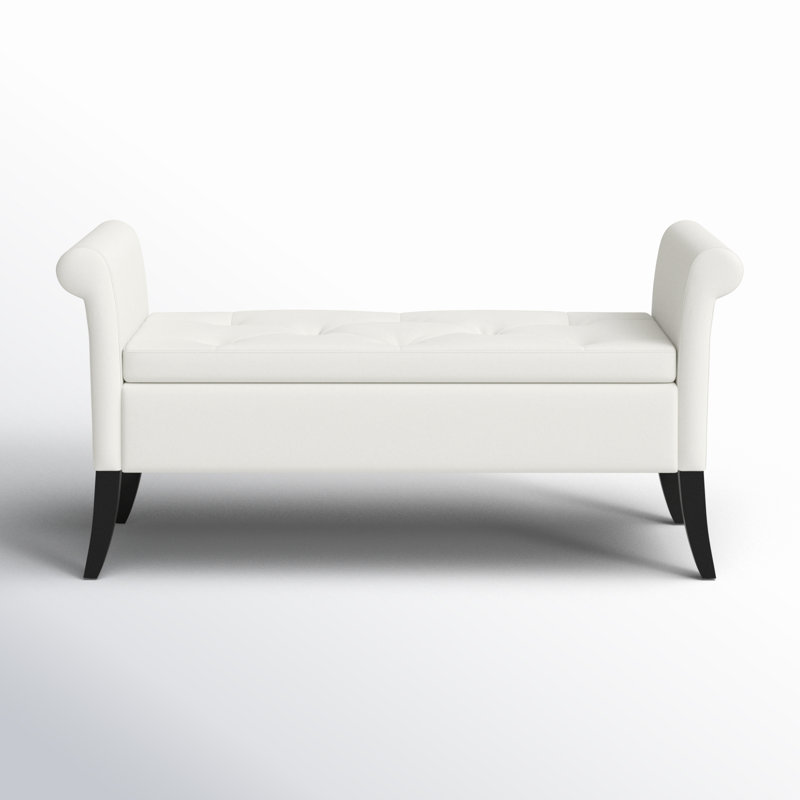 Ahanu Faux Leather Upholstered Storage Bench, White