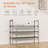 3-tier Shoe Rack With 5 Hooks Stackable Shoe Organizer Grey